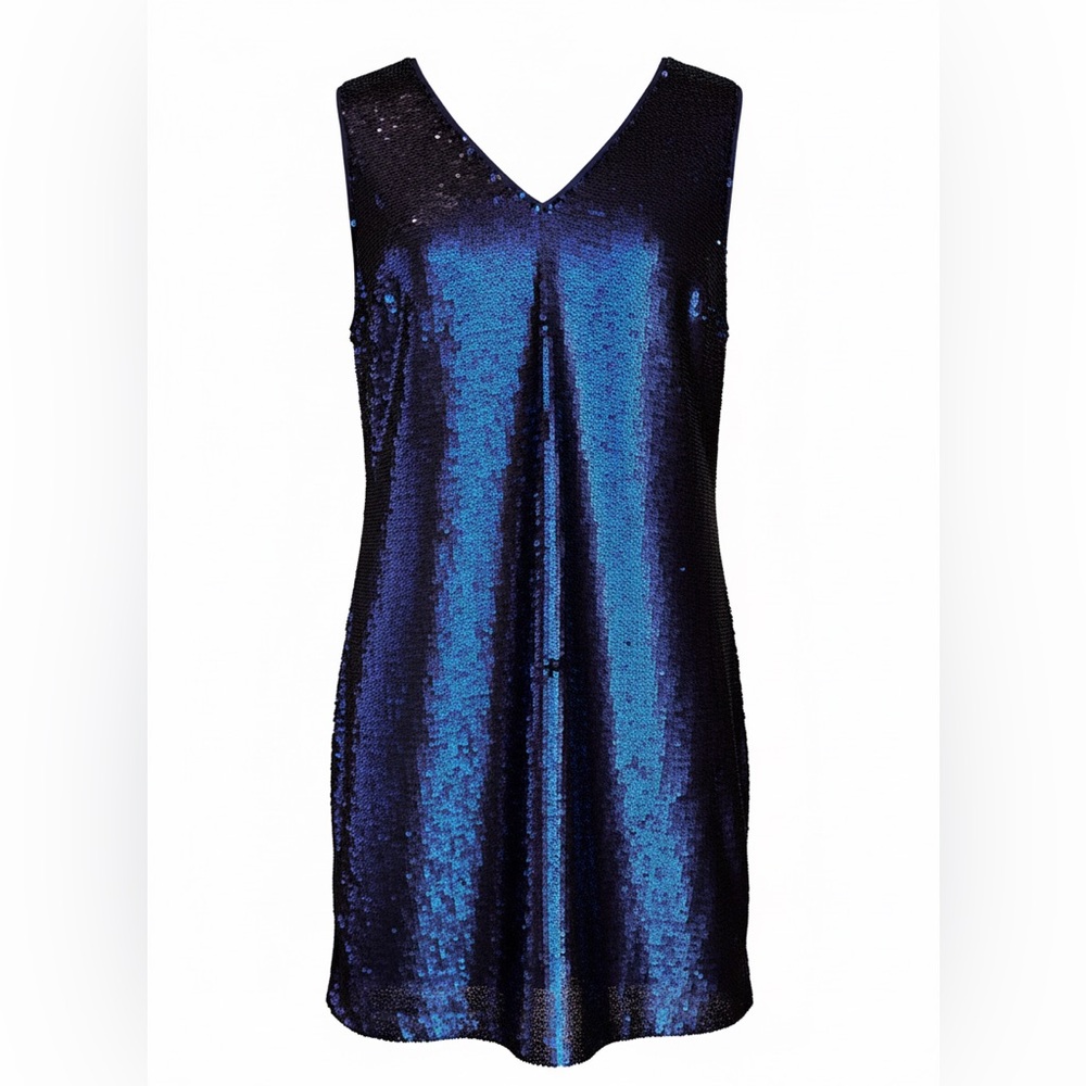Banana Republic Shimmering Sequin Mini Dress - Deep Blue